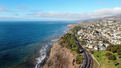 4k drone skyline southern california pacific coast highway ft ocean and sky