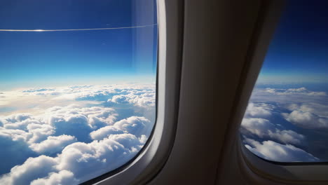 airplane window view of clouds