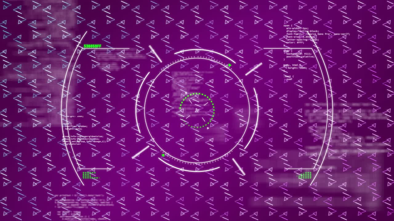 animación digital del diseño de patrones abstractos a través del escaneo de alcance contra fondo verde