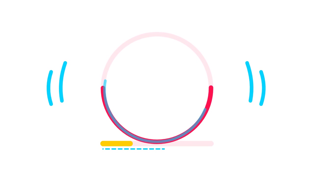 Abstract Loading Animation with Rotating Colorful Circle and Pulsing Lines