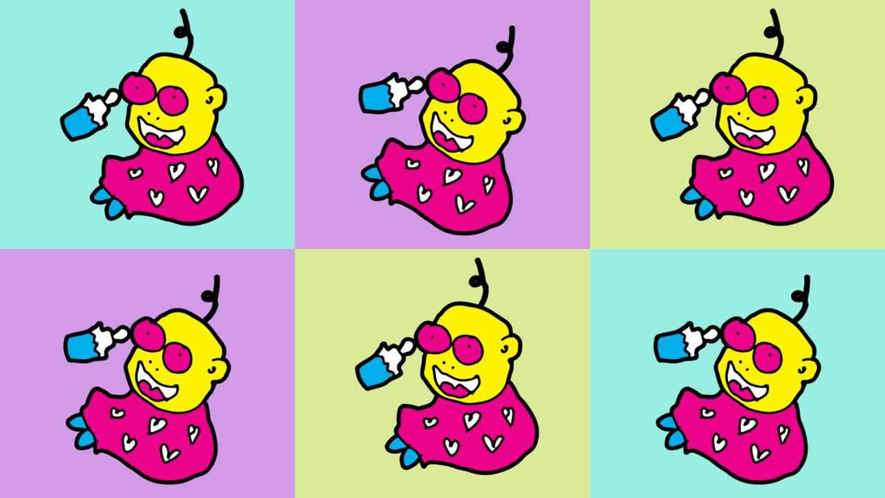 아이들의 팝 아트 그림 베이비 테마의 원활한 배경