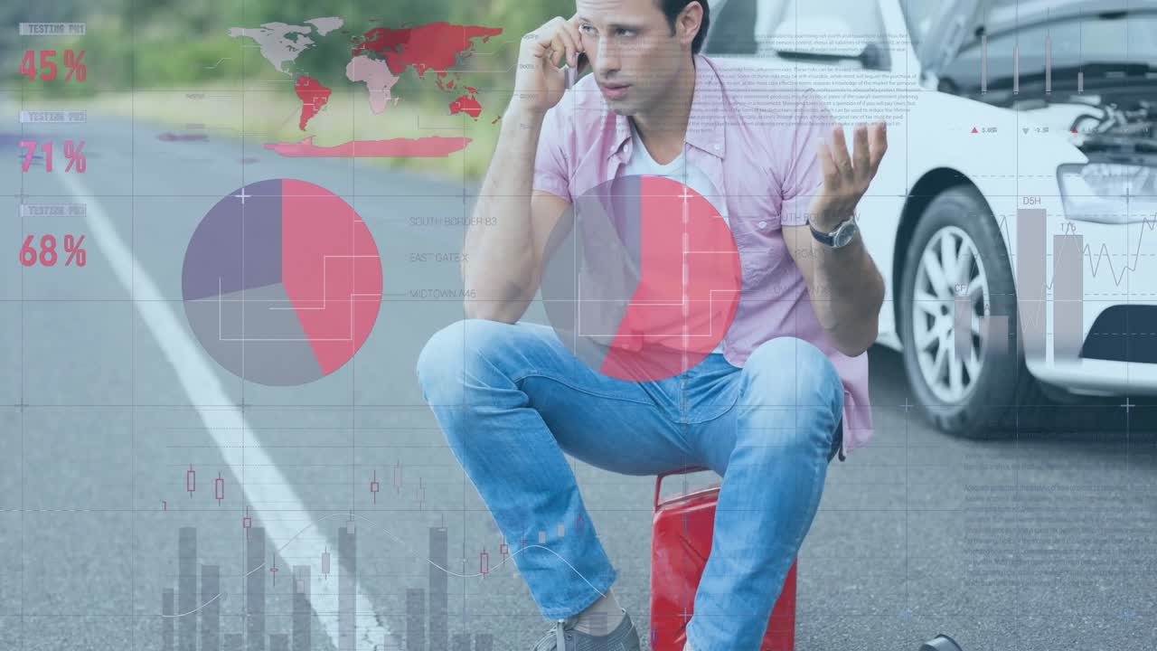 캐니스터에 앉아있는 사람을 통해 금융 데이터 처리의 애니메이션