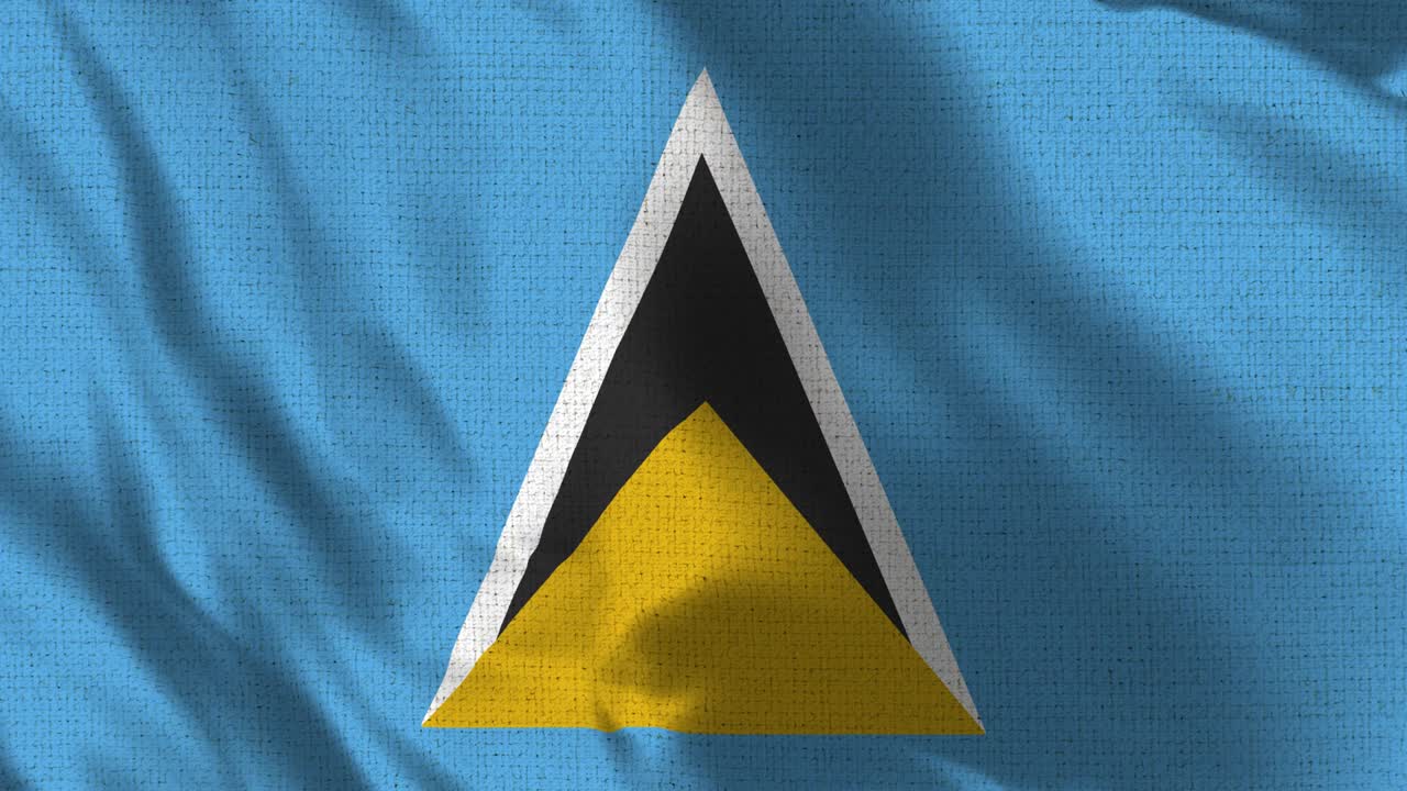 Saint Lucia Flag - Realistic 4K - 60 fps flag of the Saint Lucia waving in the wind.