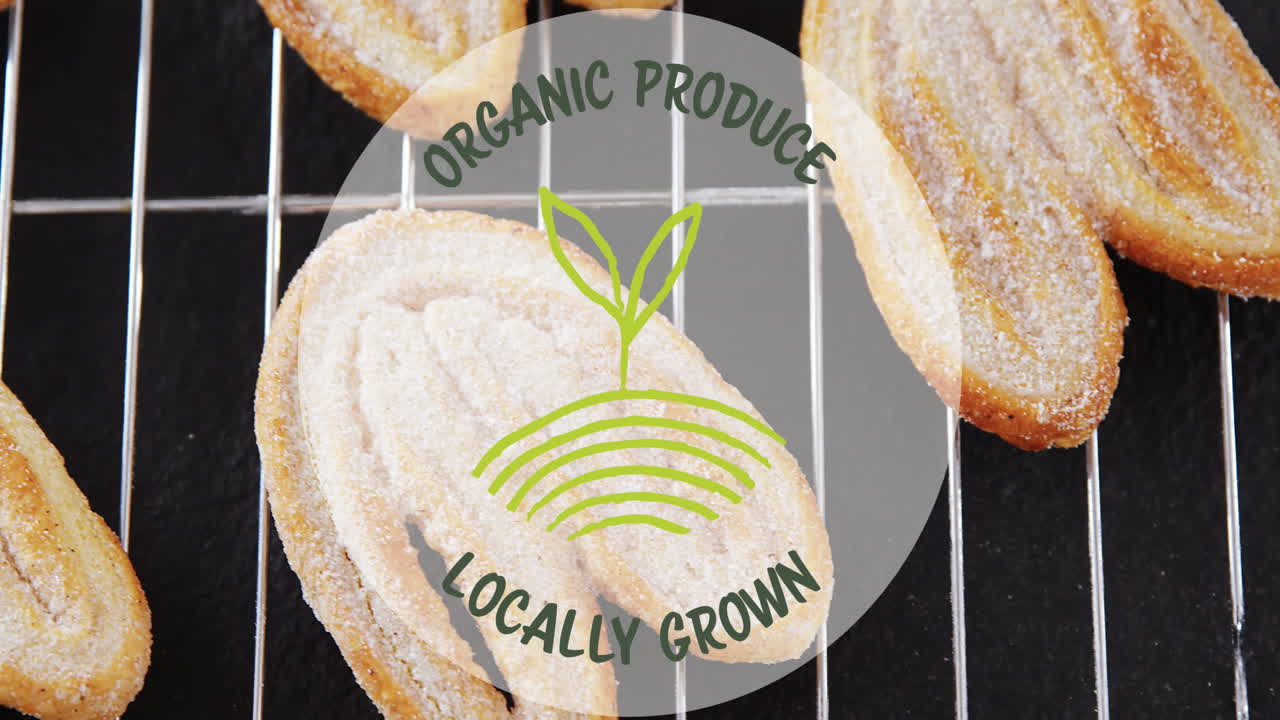 신선한  ⁇  위에 유기농 제품 텍스트의 애니메이션