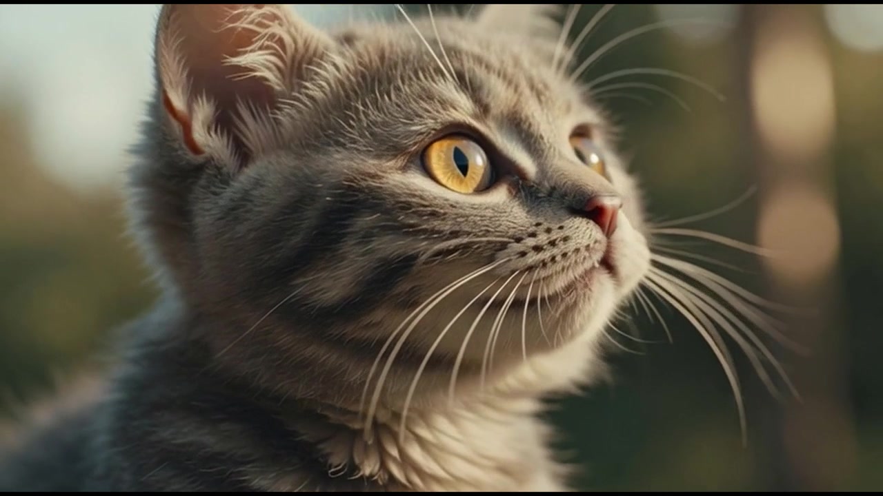Ritratto ravvicinato di un gattino tigrato carino all'aperto