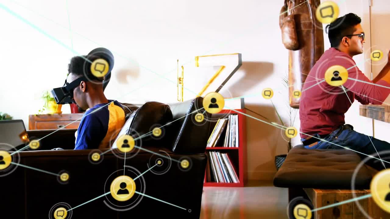 온라인 커뮤니티와 가상 현실 인터페이스를 통한 네트워크입니다.