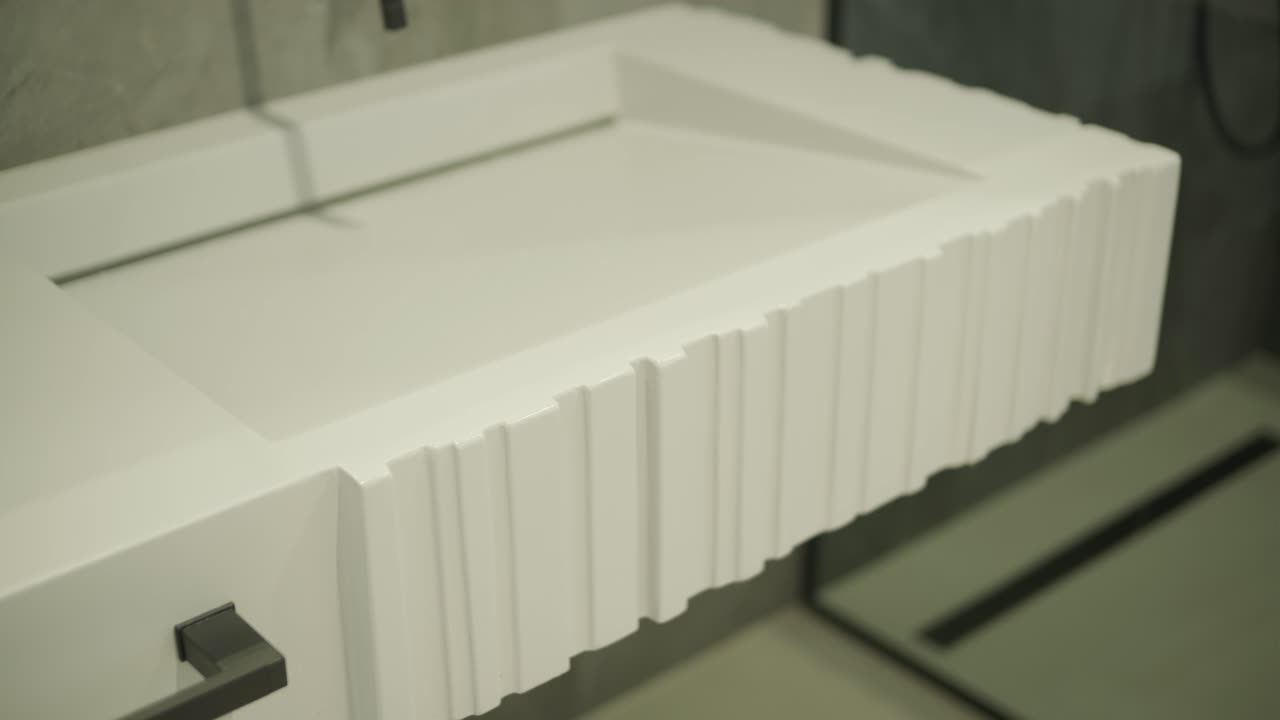 moderno fregadero de baño de textura blanca