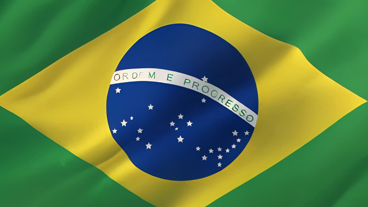 cinemagraph de fotograma completo de la bandera de brasil moviéndose suavemente