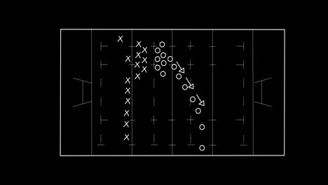 animación del plan de juego de fútbol en la pizarra