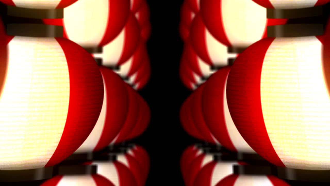 luces de linternas de papel japonesas, animación en bucle,