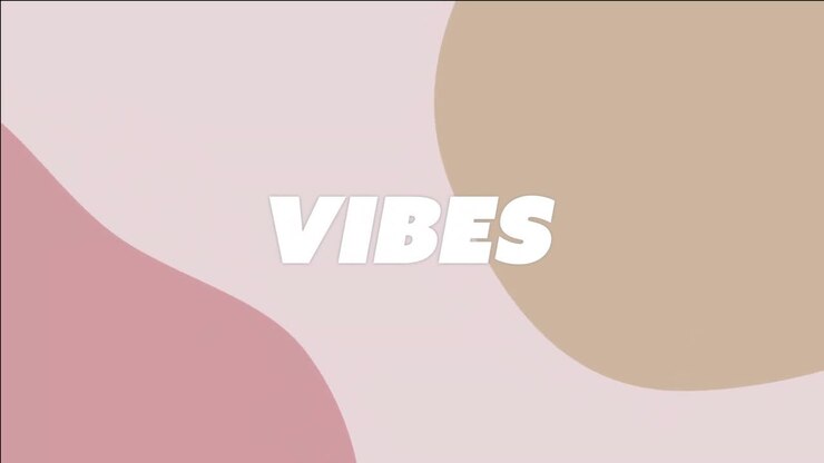 Animation of vibes text over pattern background