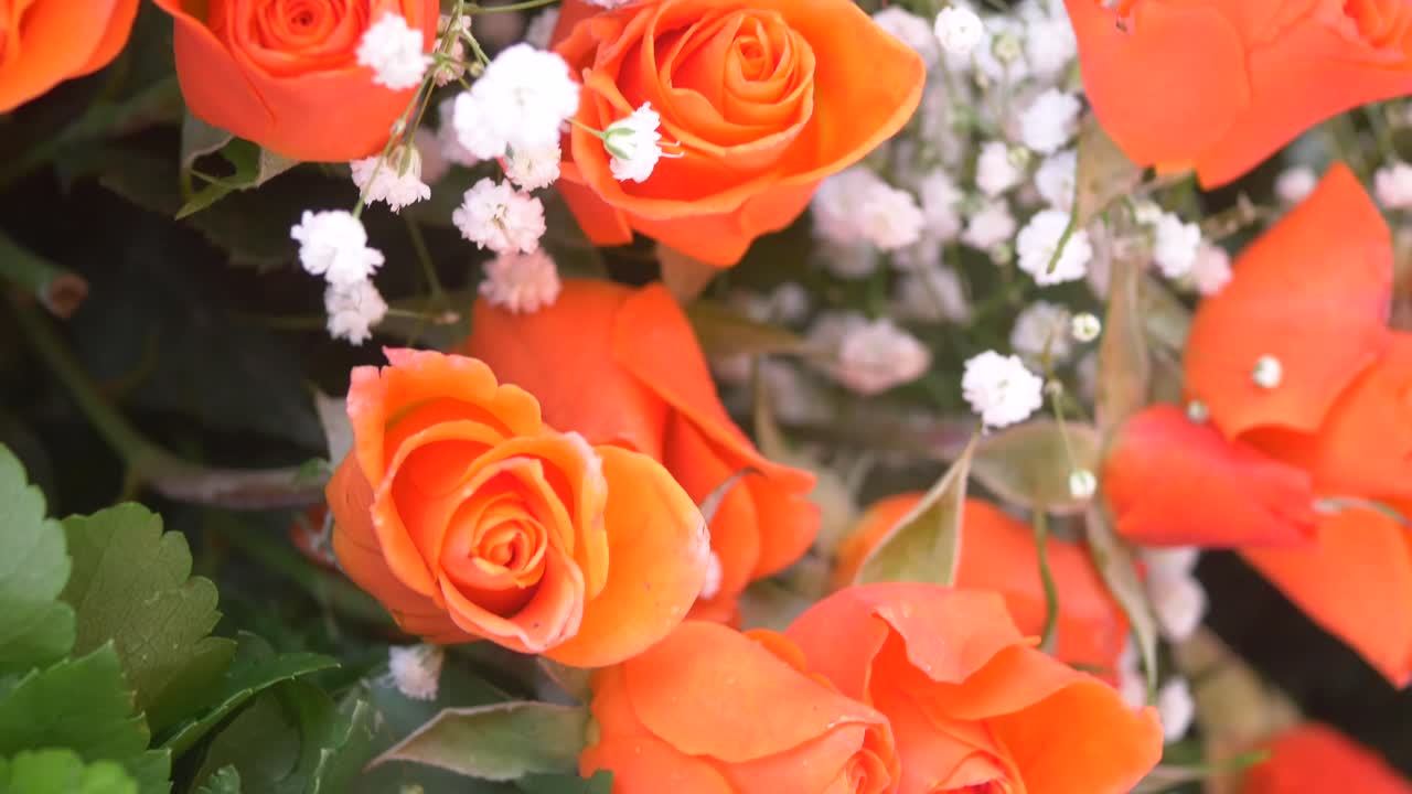 오렌지 장미 꽃다발