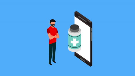tecnología de telemedicina con teléfono inteligente y paciente