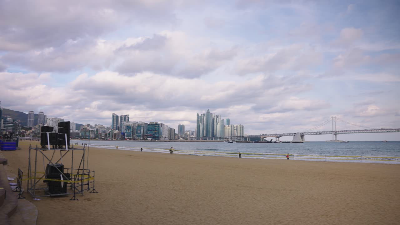 Gwangalli Beach, with Busan and Haeundae District in Background, South Korea