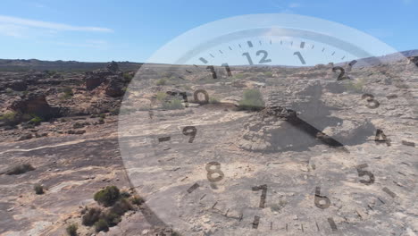 paisaje silvestre con un reloj
