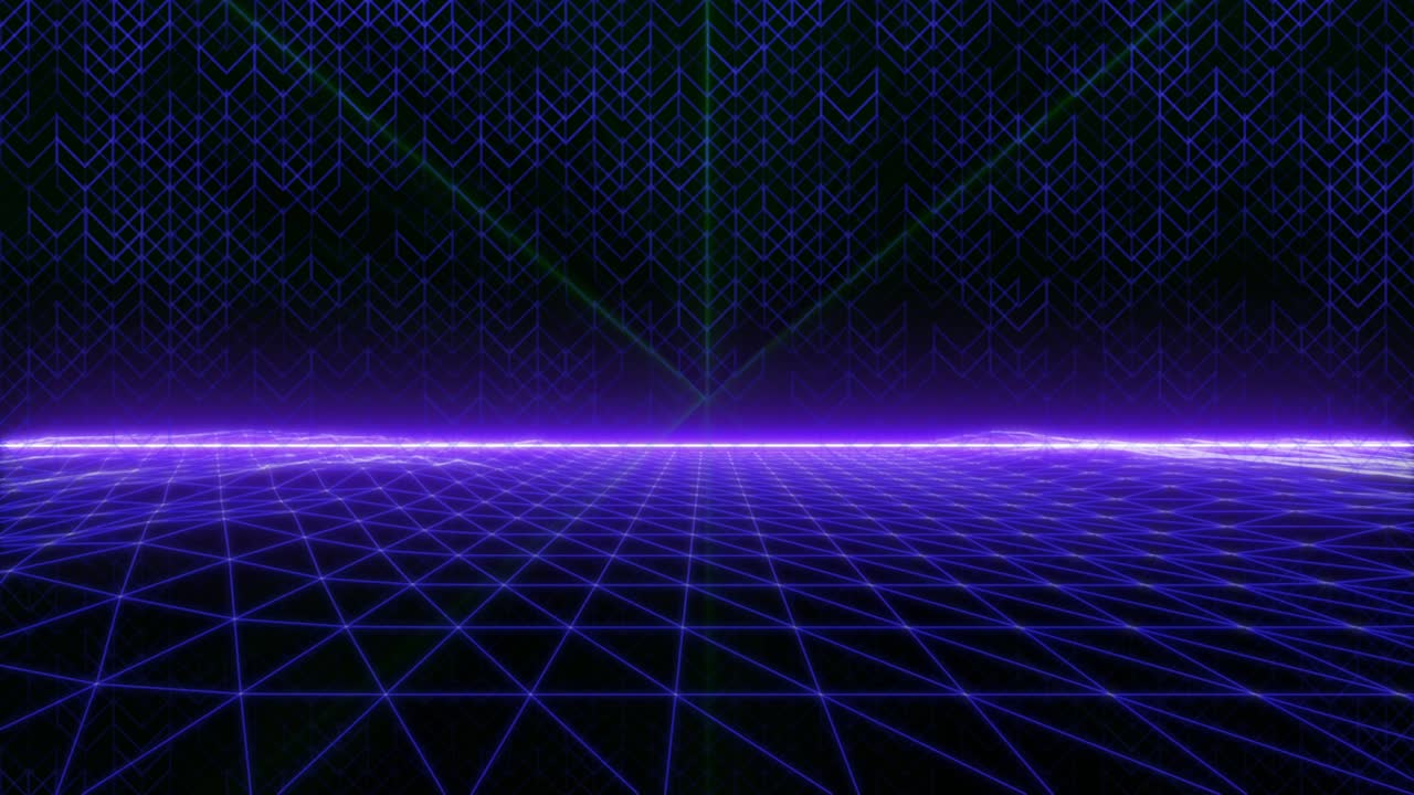 4k 애니메이션 추상적인 와이어 프레임 풍경이 아이디어 그래픽 모션을 통해 날아갑니다.