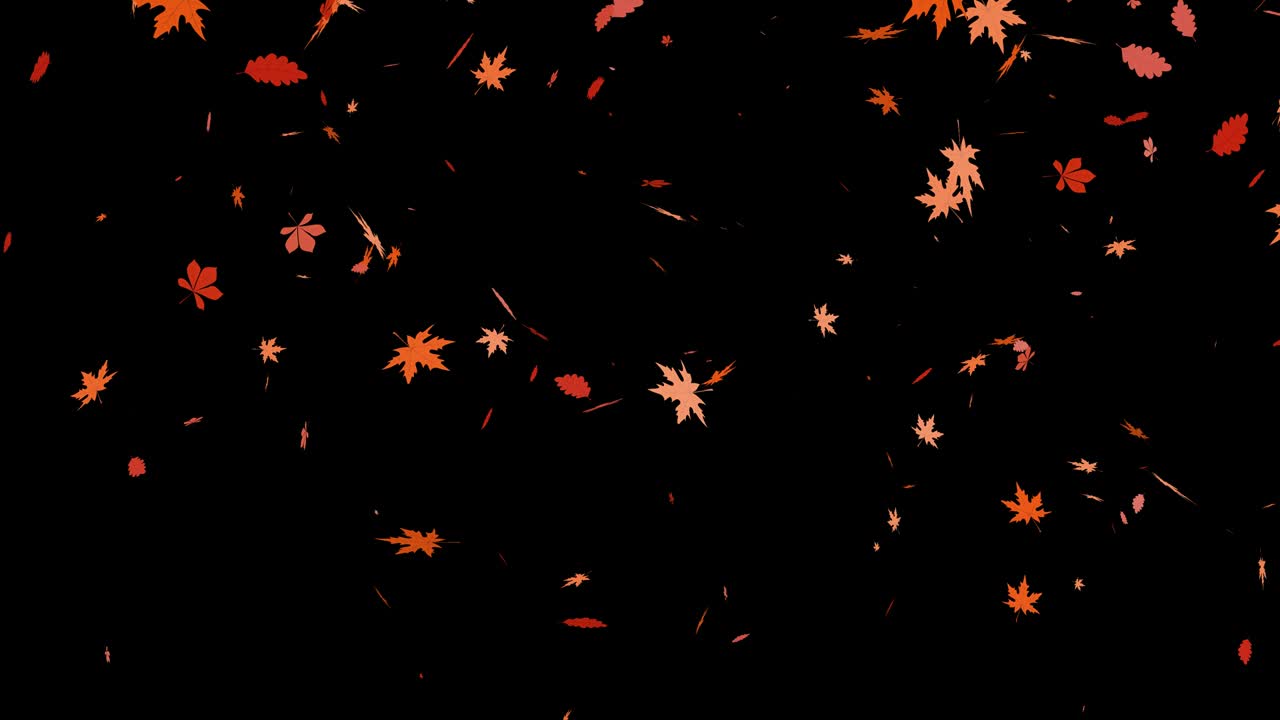 Leaf fall animation of maple, oakchestnut, grape leaves falling with rotation