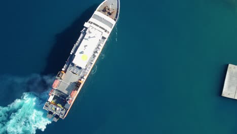 drone aerial video ferry docking at ios island