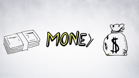 money illustration and lettering