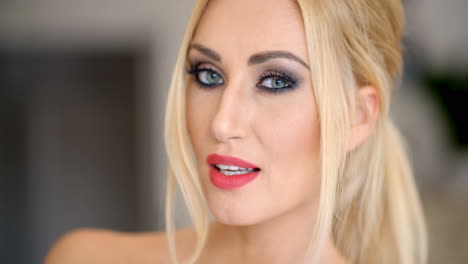 pretty face with makeup of a blond woman