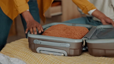 Travel,-African-and-couple-with-suitcase