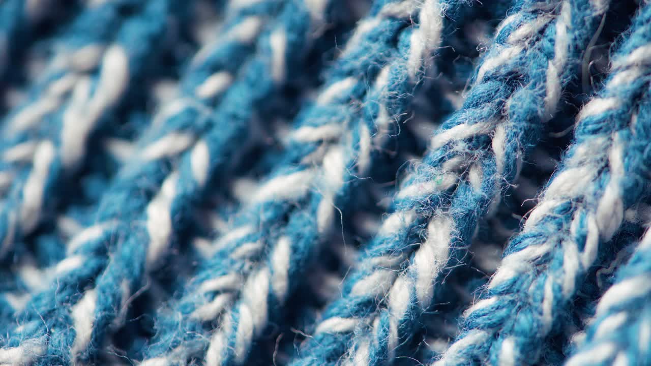 파란색 멜랑지 섬유 스웨터 텍스처