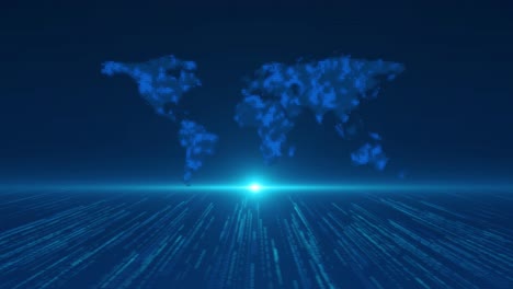 Virtual planet earth with particles and lines network connection big data global networking and