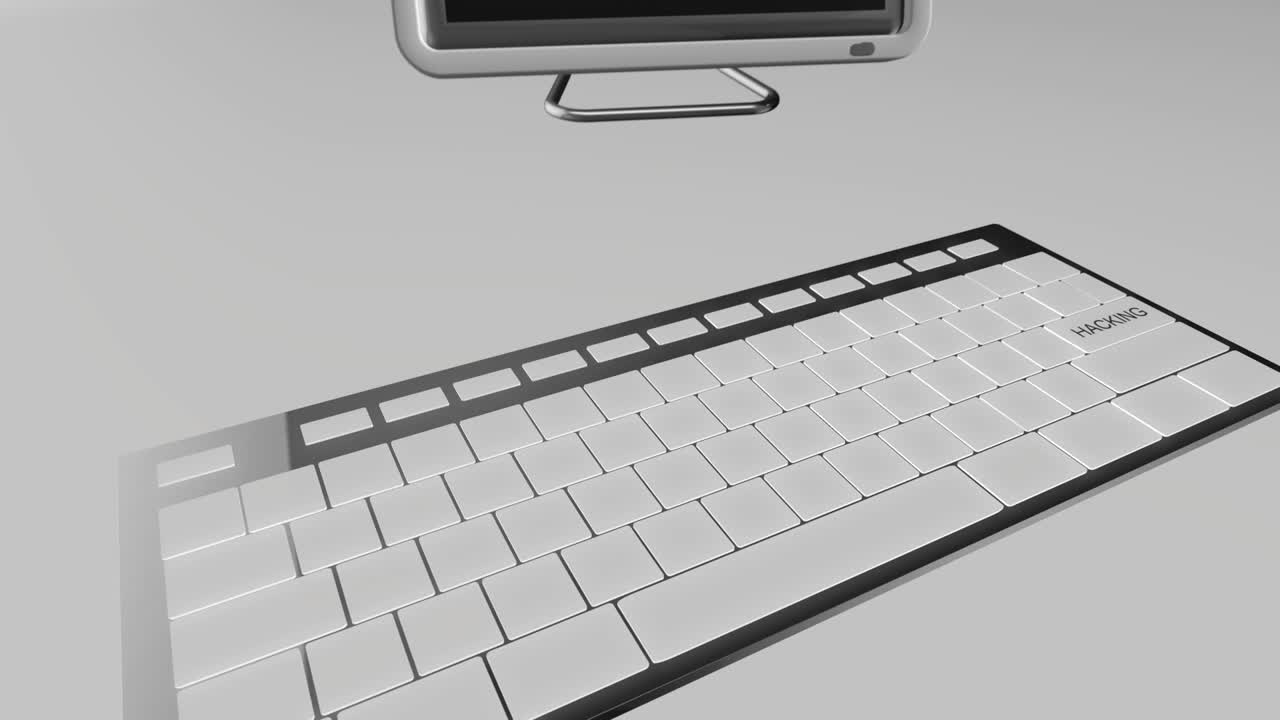 concepto de clave de hacking 4k animación 3d azul y cromo