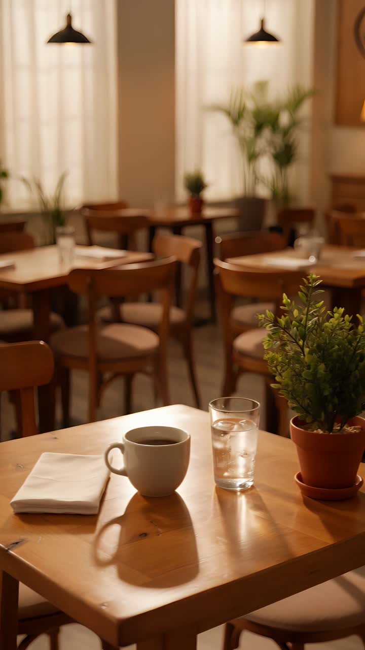 Interno di caffè estetico con atmosfera accogliente 4K