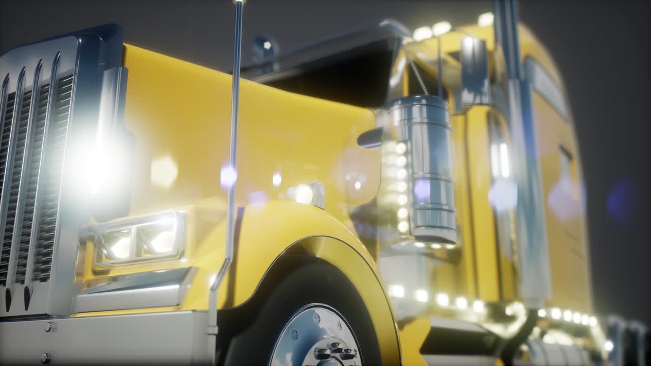 스튜디오에서 밝은 미국 트럭 트랙