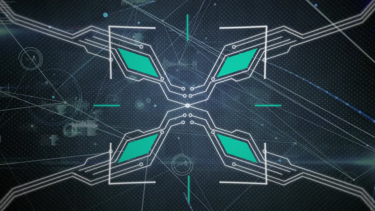 연결 네트워크와 함께 인터페이스 범위 스캐닝 회로판의 애니메이션, 검은색