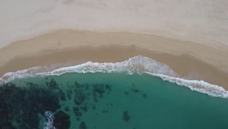 Bird-eye-aerial-of-Playa-Cabo-Real,-within-Baja-California-Sur-Mexico-tourist-corridor,-pristine-paradise-waiting-to-be-explored