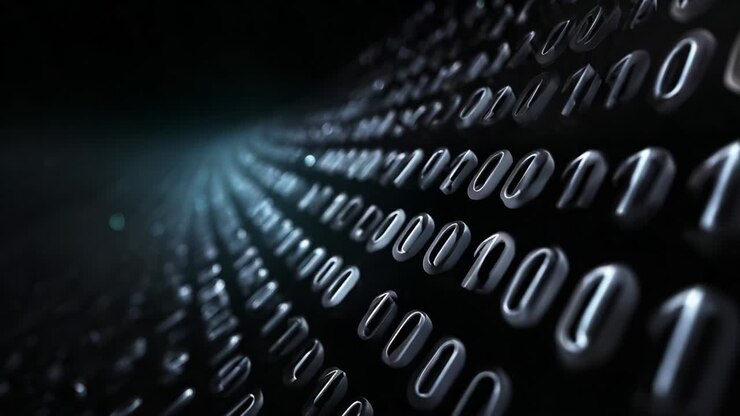 A mesmerizing visual representation of flowing binary code, showcasing a dynamic arrangement of ones and zeros that creates an immersive digital landscape. Perfectly captures the essence of data movement in technology