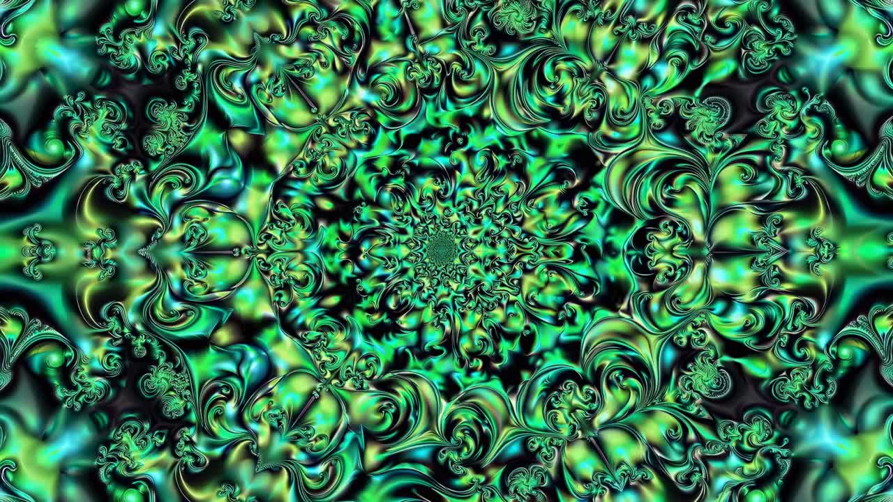 Abstract Green Mandala Fractal Pattern