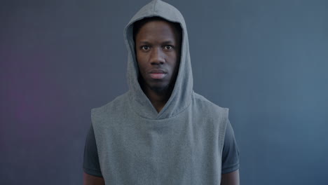 man in hoodie portrait