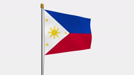 loop video of the philippines flag  fluttering in the wind, slow motion video of 4k , with alpha channel