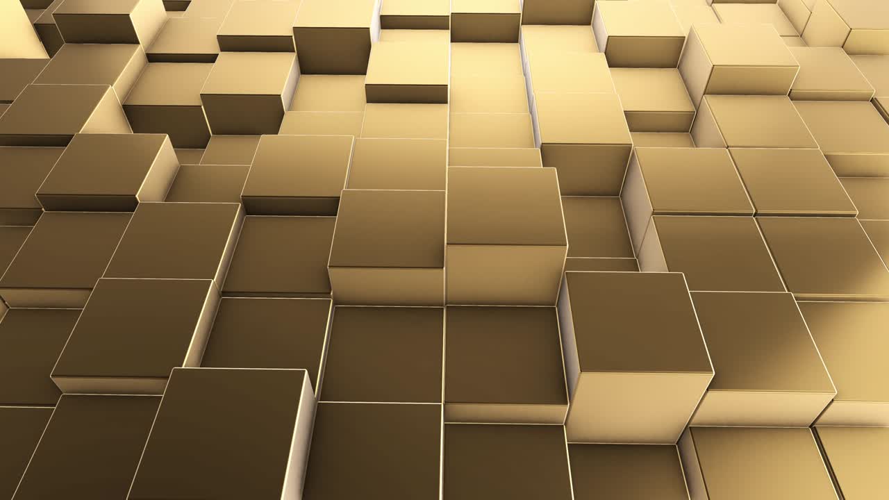 animado abstract cubos de colores dorados (loopable) video de stock