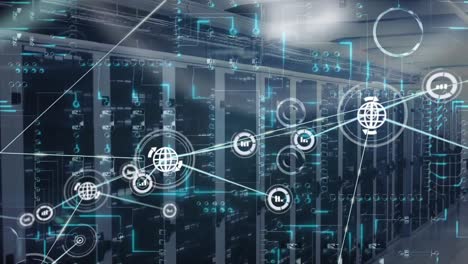 Animation-of-network-of-connections-with-icons-over-servers