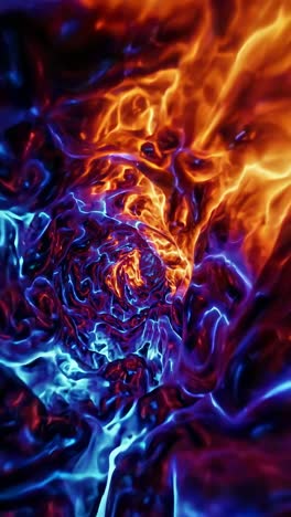 dynamic abstract vortex of blue and orange energy