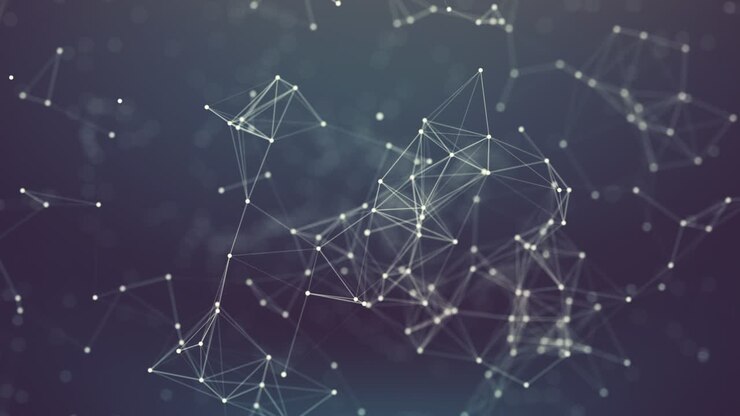 Connessione digitale astratta con punti e linee in movimento