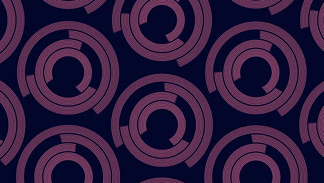 Abstract rainbow rings geometric pattern in rows
