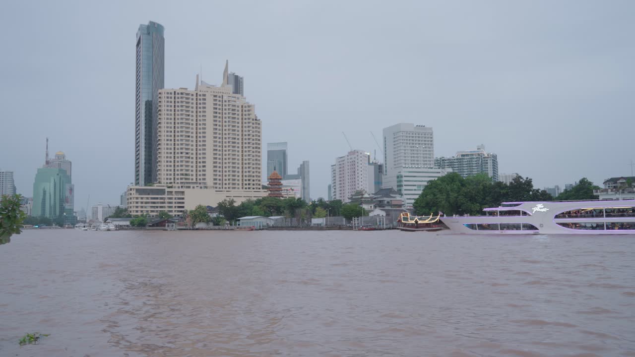Cityscape of Bangkok along the Chao Phraya River