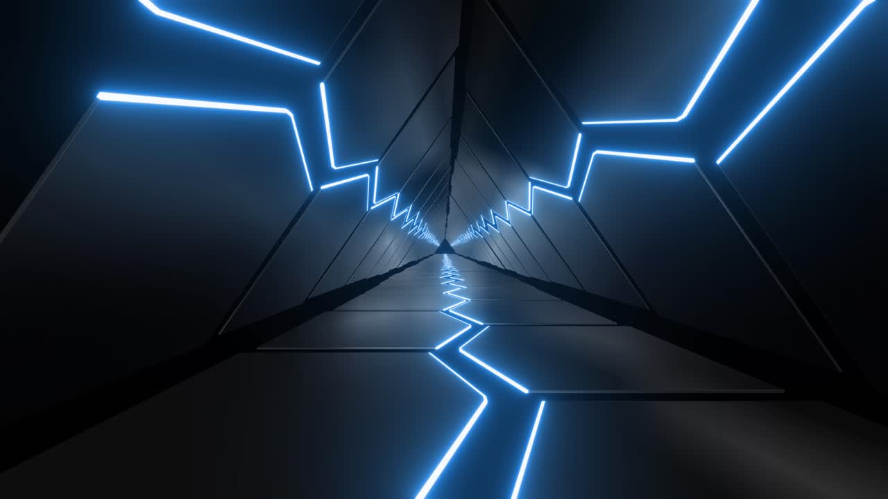 túnel azul de neón