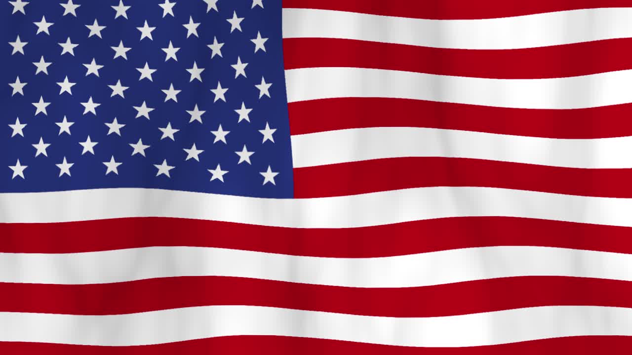 animada bandera estadounidense ondeando en el viento