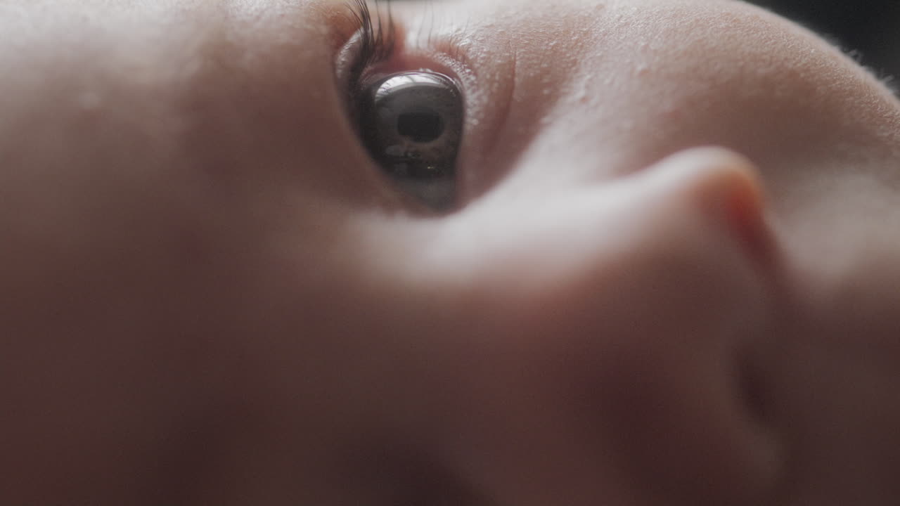 Macro shot of a baby boy's eyes