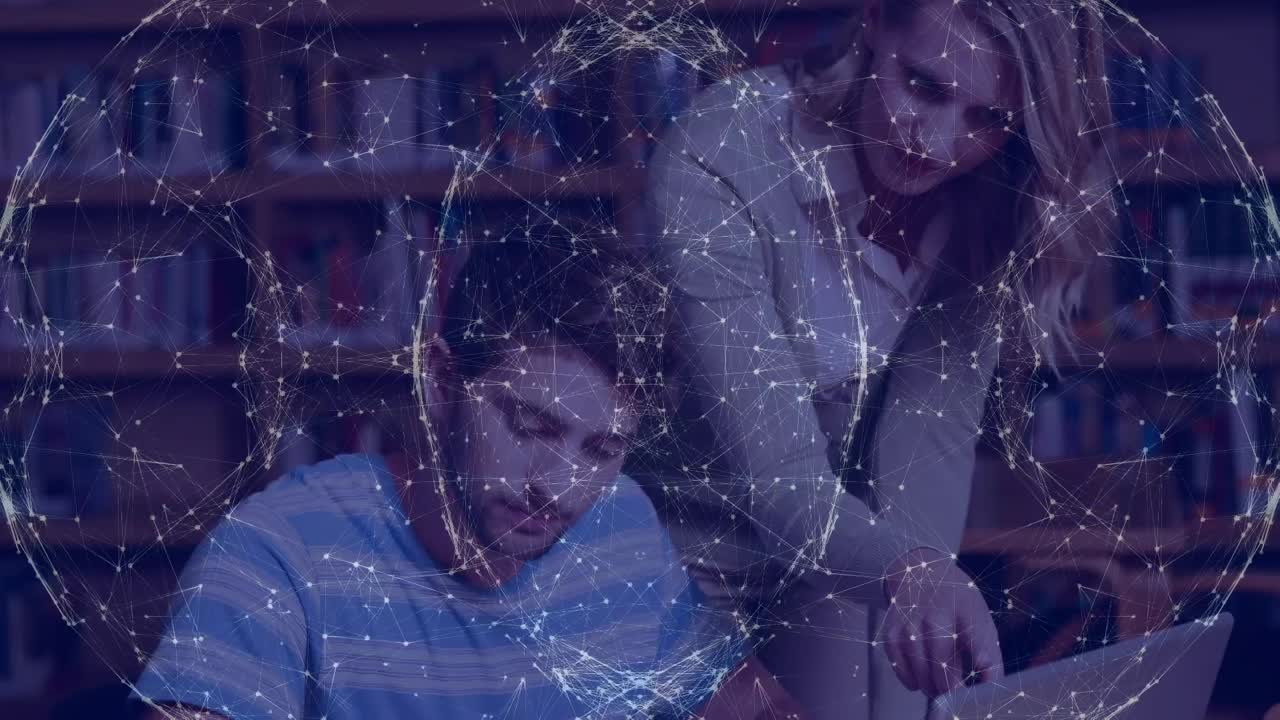 animación del procesamiento de datos en el globo en el globo en el globo utilizando en el globo de datos