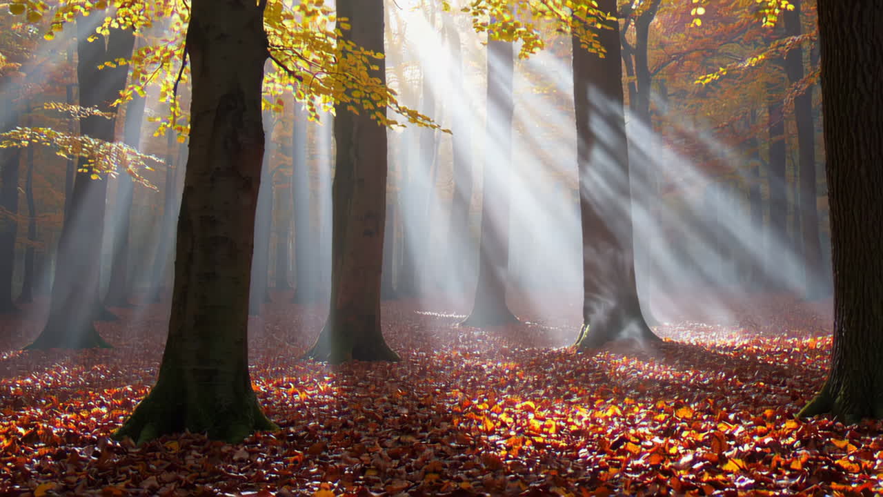Autumn Sunbeams in the Forest