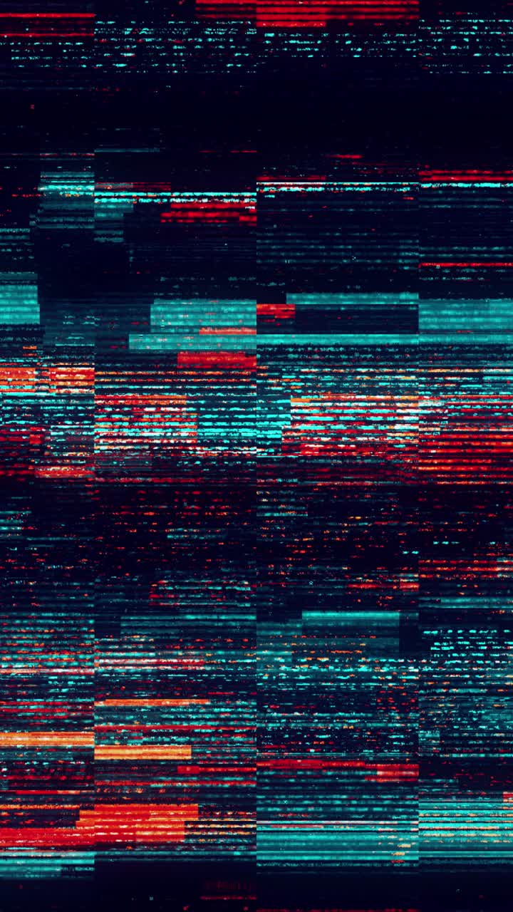 Abstract Digital Glitch Effect with Red and Blue Flickering Lines