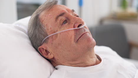 Oxygen,-hospital-bed-and-senior-man