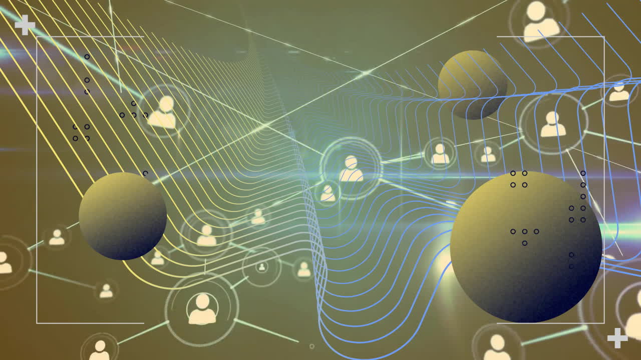 анимация сети соединений по земным шарам